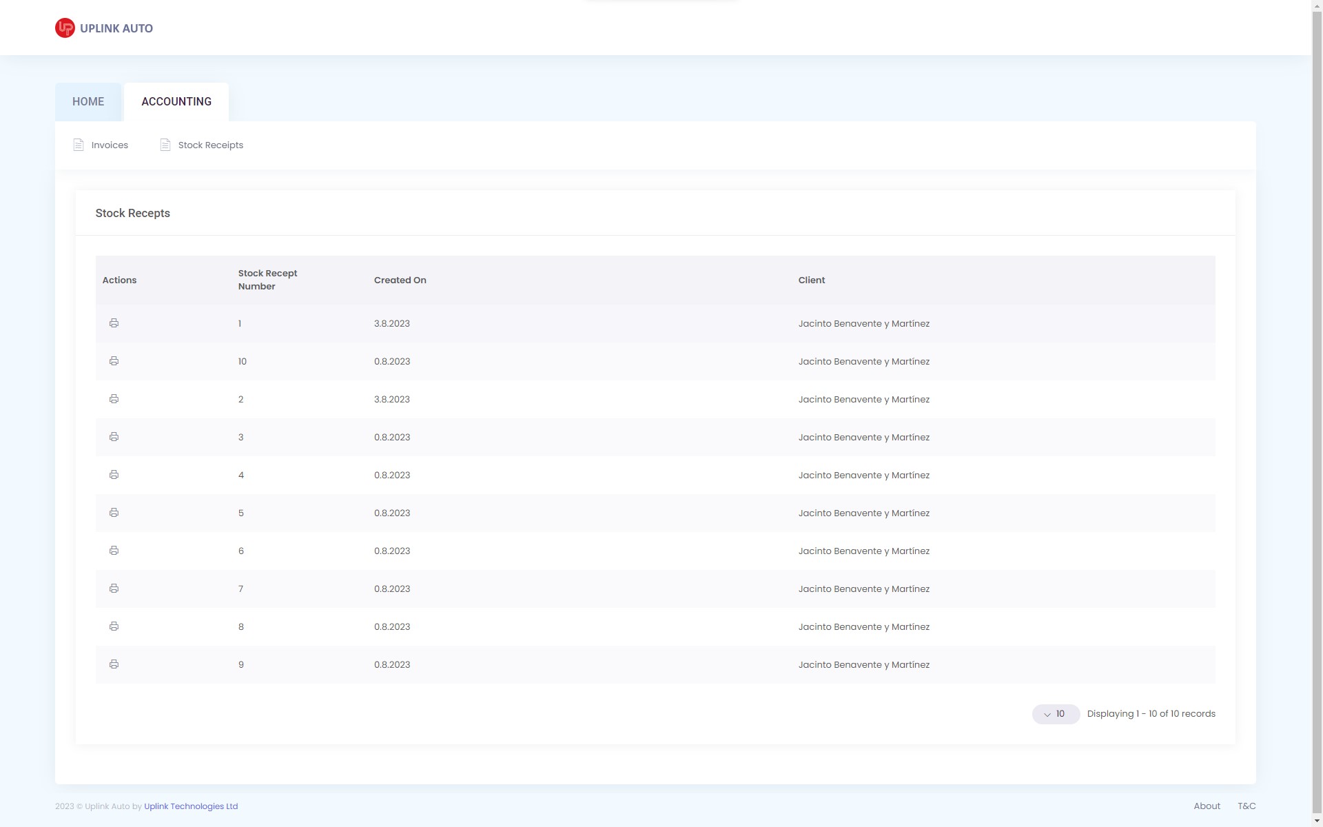 Invoicing